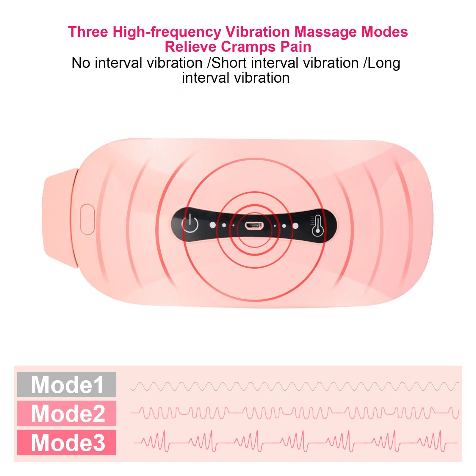 Hot Sale Lumbar Massage Belt Vibrating Heating Waist Massager for Menstrual Pain Relief